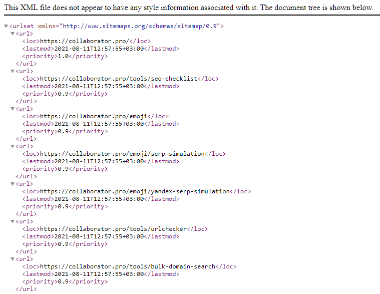 Какие есть сервисы для создания Sitemap XML