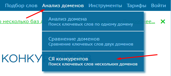 Обозначение конкурентов для своей ниши