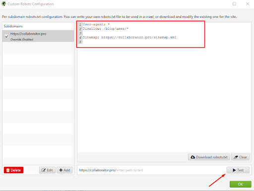 Как проверить robots.txt в программе скриминг фрог